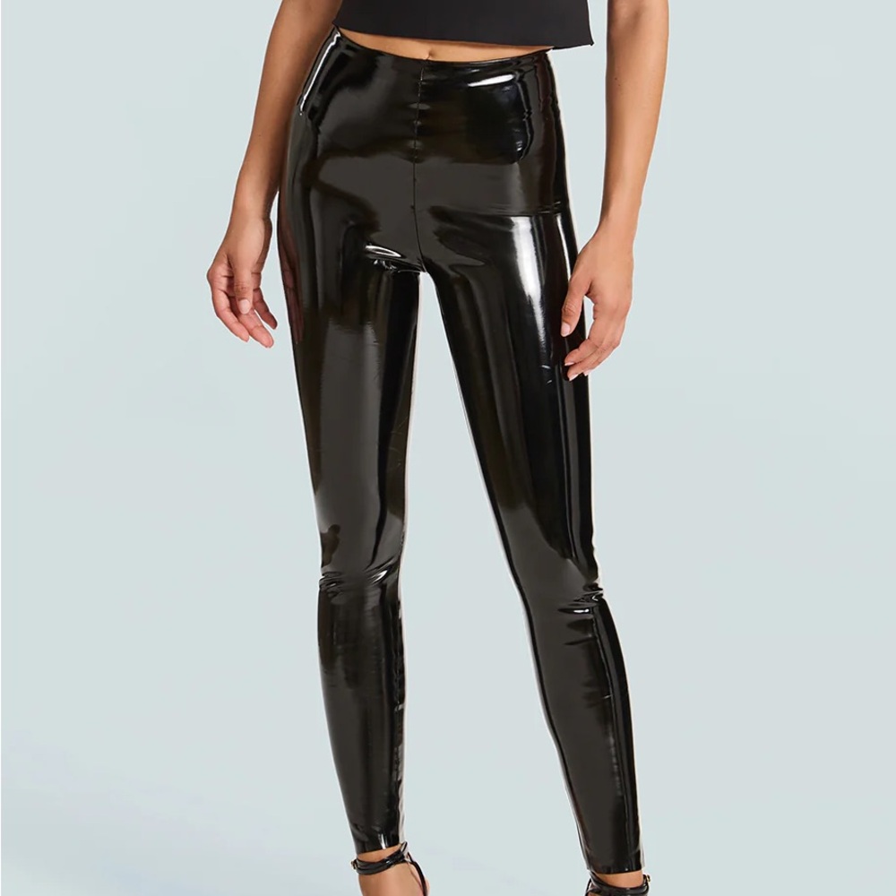 Spanx Patent Leather Black Leggings